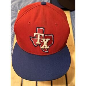 Tx Logo Texas Rangers State Rep 59Fifty 7 1/2 Red With Blue And White Trim